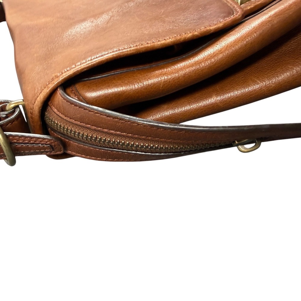 Coach Studded Leather Shoulder Bag Womens Large Brown Brass Satchel 26411 - Picture 8 of 14